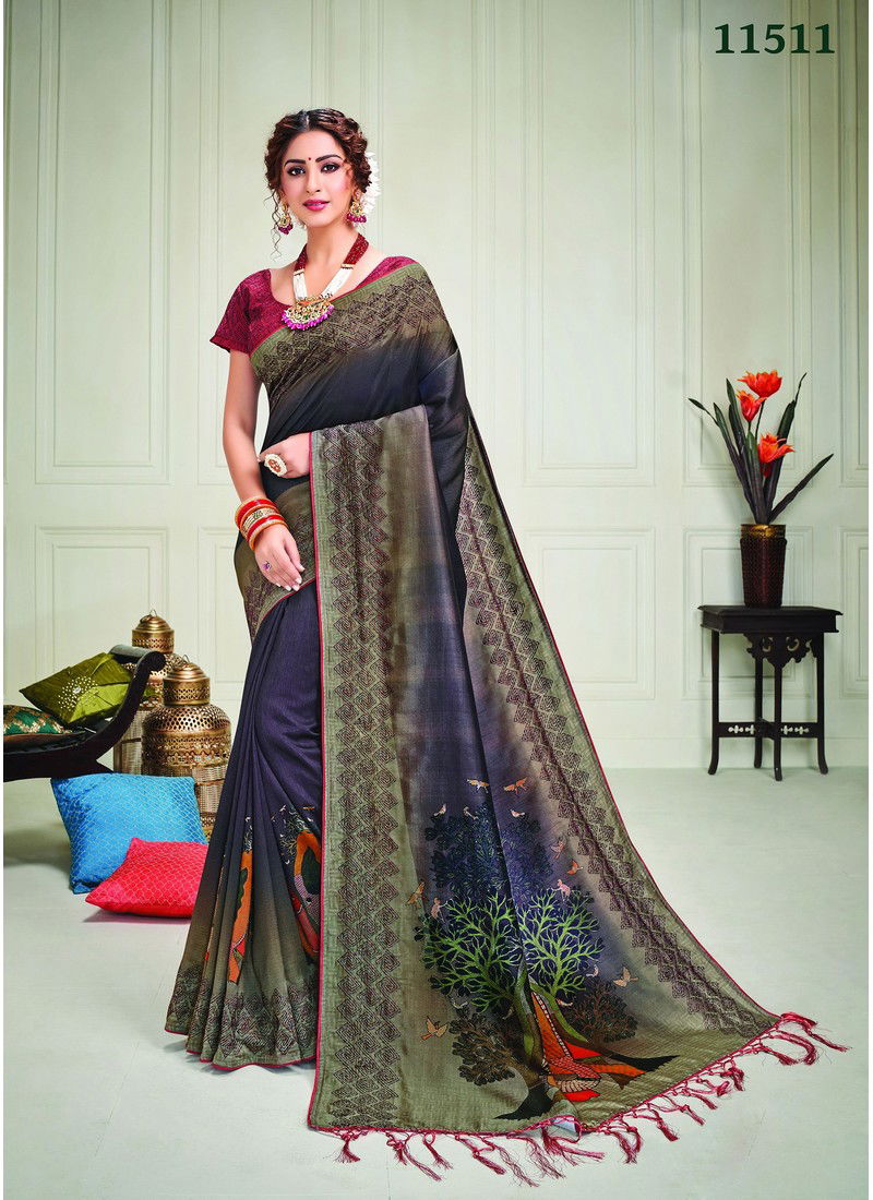 Norita Atreyi Latest Designer Metallic Value Addition Swarovski Work Party Wear Silk Saree Collection 